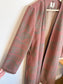 J.Jill Long Quilt Wool Jacket in Dusty Rose/Green (Size M/L)