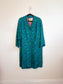 Vintage 1970s Brown Fashions Coat by Gabor Winnipeg Jacket in Floral Teal(Size M/L)