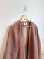 J.Jill Long Quilt Wool Jacket in Dusty Rose/Green (Size M/L)