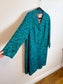 Vintage 1970s Brown Fashions Coat by Gabor Winnipeg Jacket in Floral Teal(Size M/L)