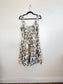 J.Crew Fit & Flare Gold Foil Leal Print Linen Dress (Size M/L)