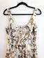 J.Crew Fit & Flare Gold Foil Leal Print Linen Dress (Size M/L)