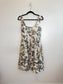 J.Crew Fit & Flare Gold Foil Leal Print Linen Dress (Size M/L)
