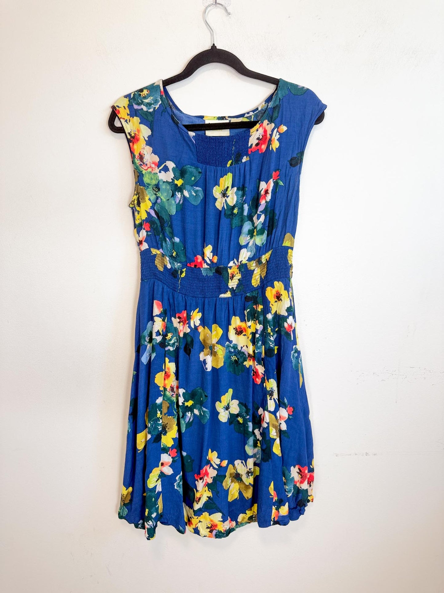 Anthropologie Floral Mini Dress in Blue (Size S/M)