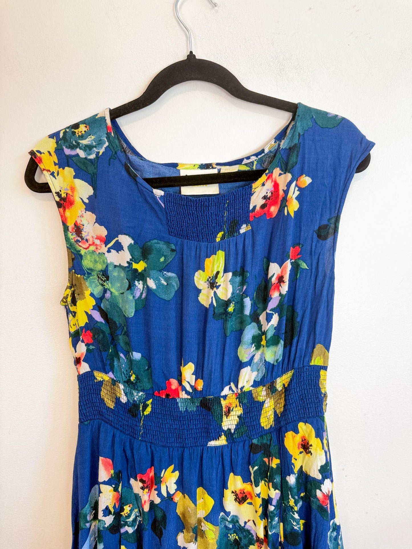 Anthropologie Floral Mini Dress in Blue (Size S/M)