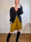 Random Identities Designer Wool & Cashmere Bicolour Cardigan in Black/Grey (Size L)