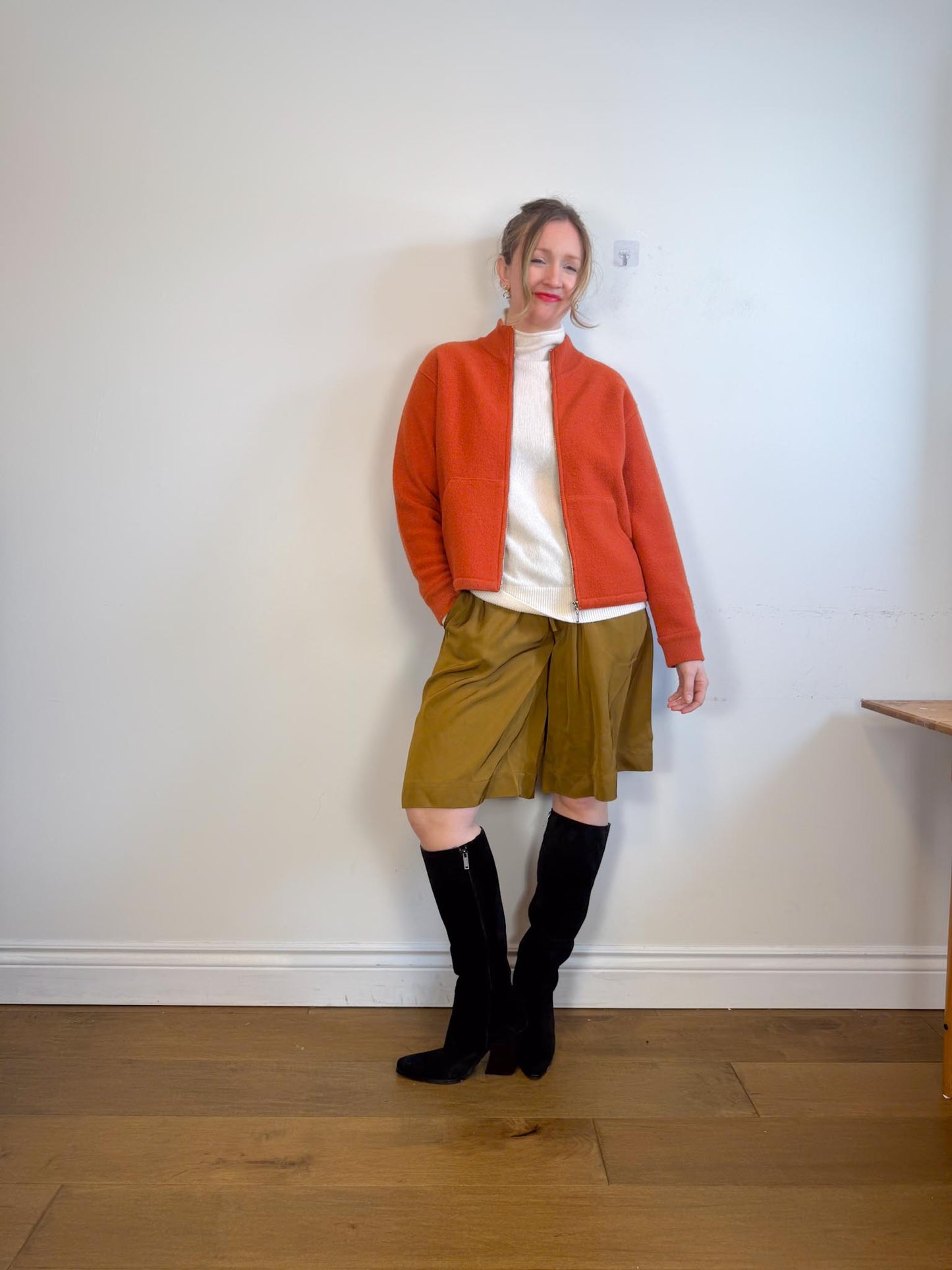 Vintage Wool Shacket in Dark Orange (Size L)