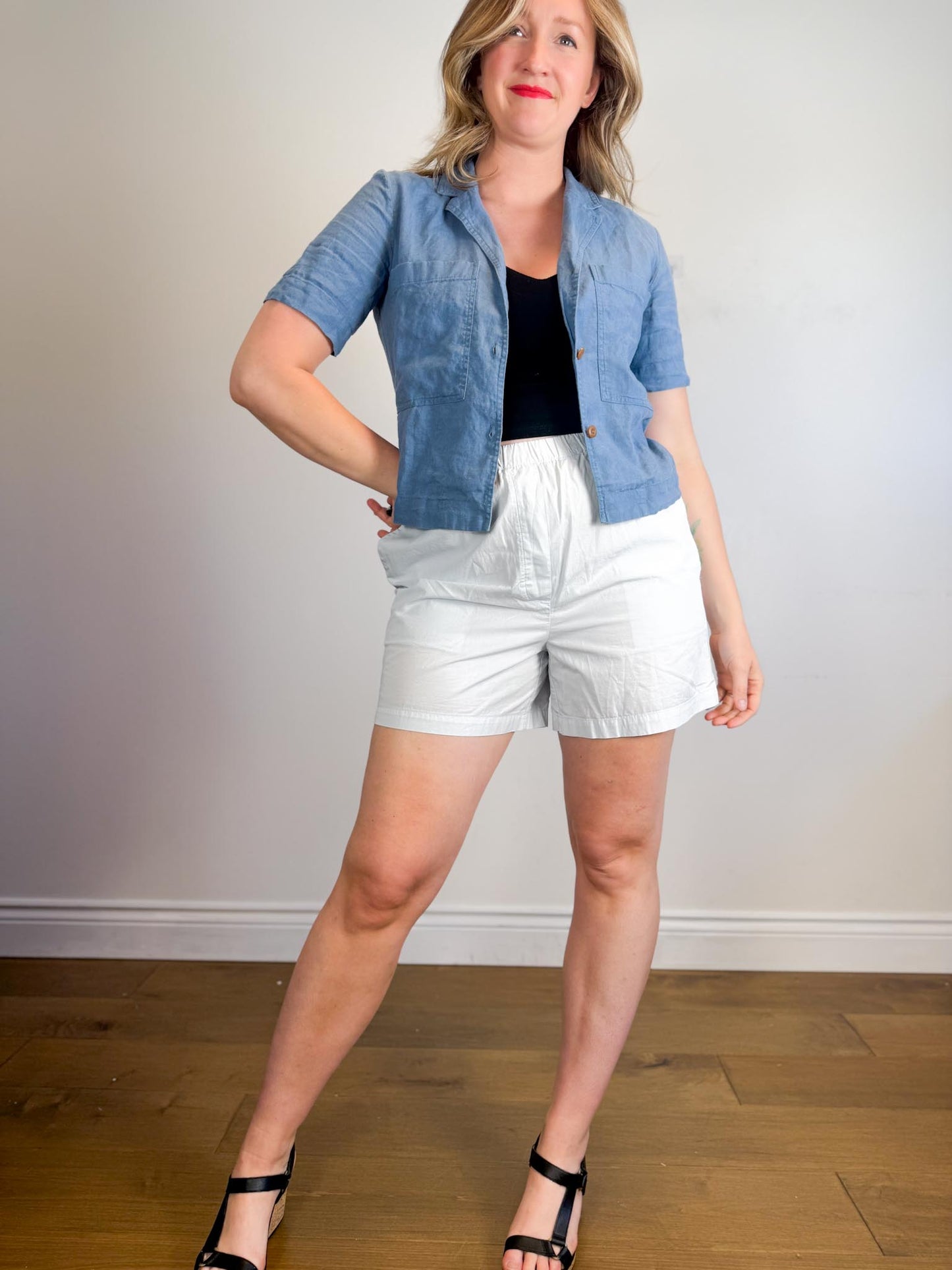 Wilfred Free Boxer Style Shorts in Blue (Size L)