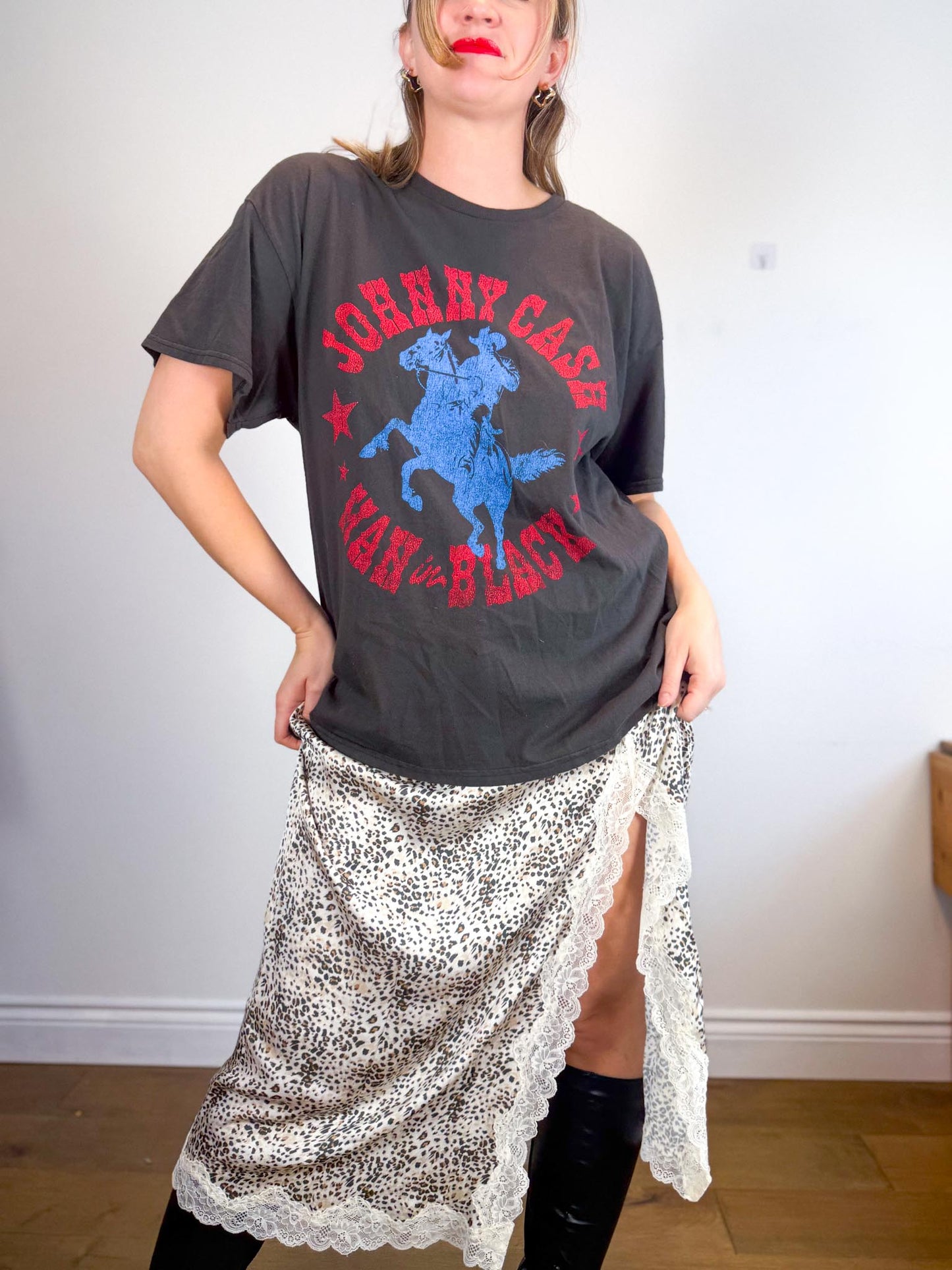 Aerie Leopard Print Skirt with Lace Trim (Size XL)