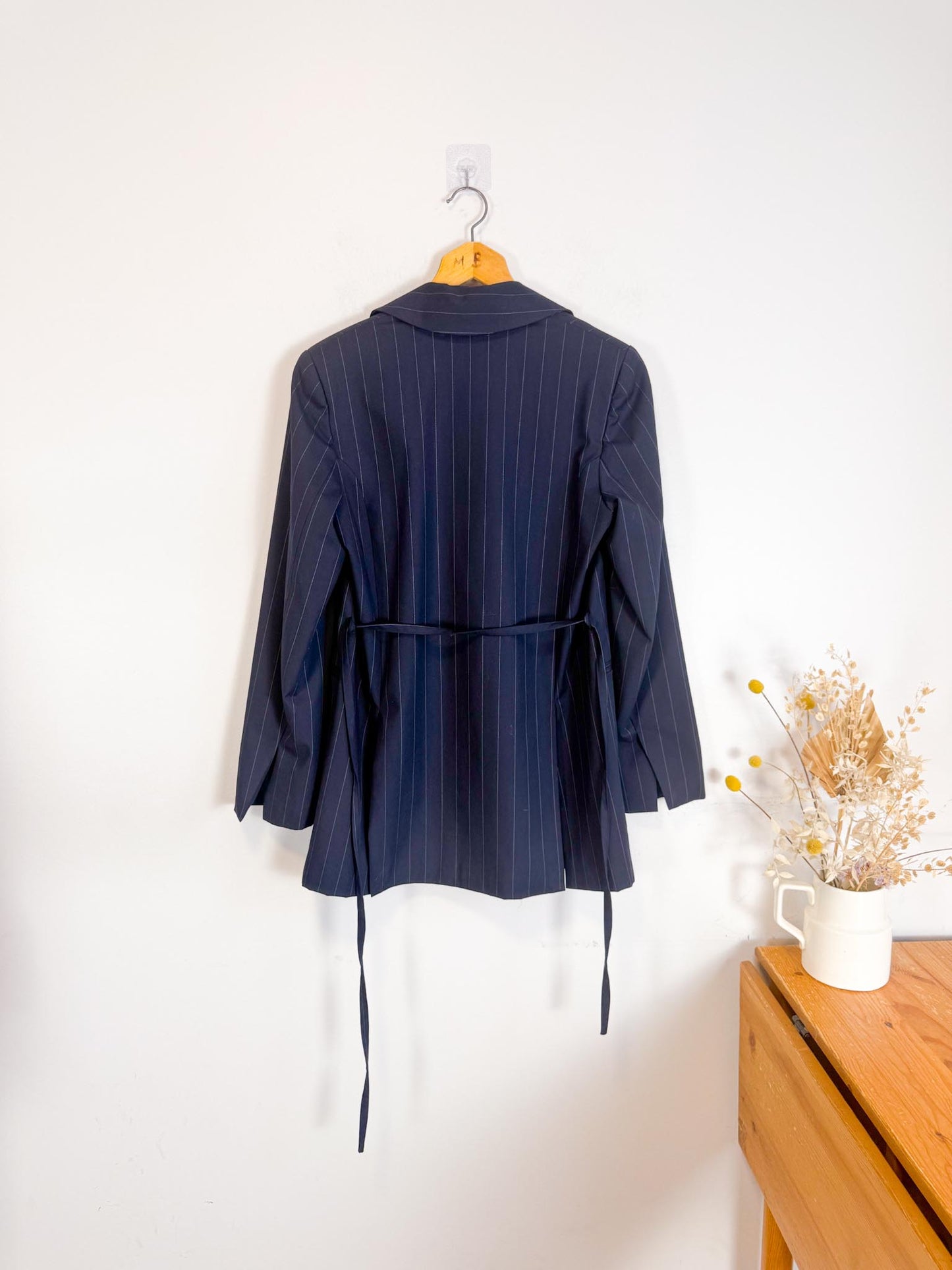 ALOHAS "Geri Pinstripe Blazer in Navy" (Size XS-M)