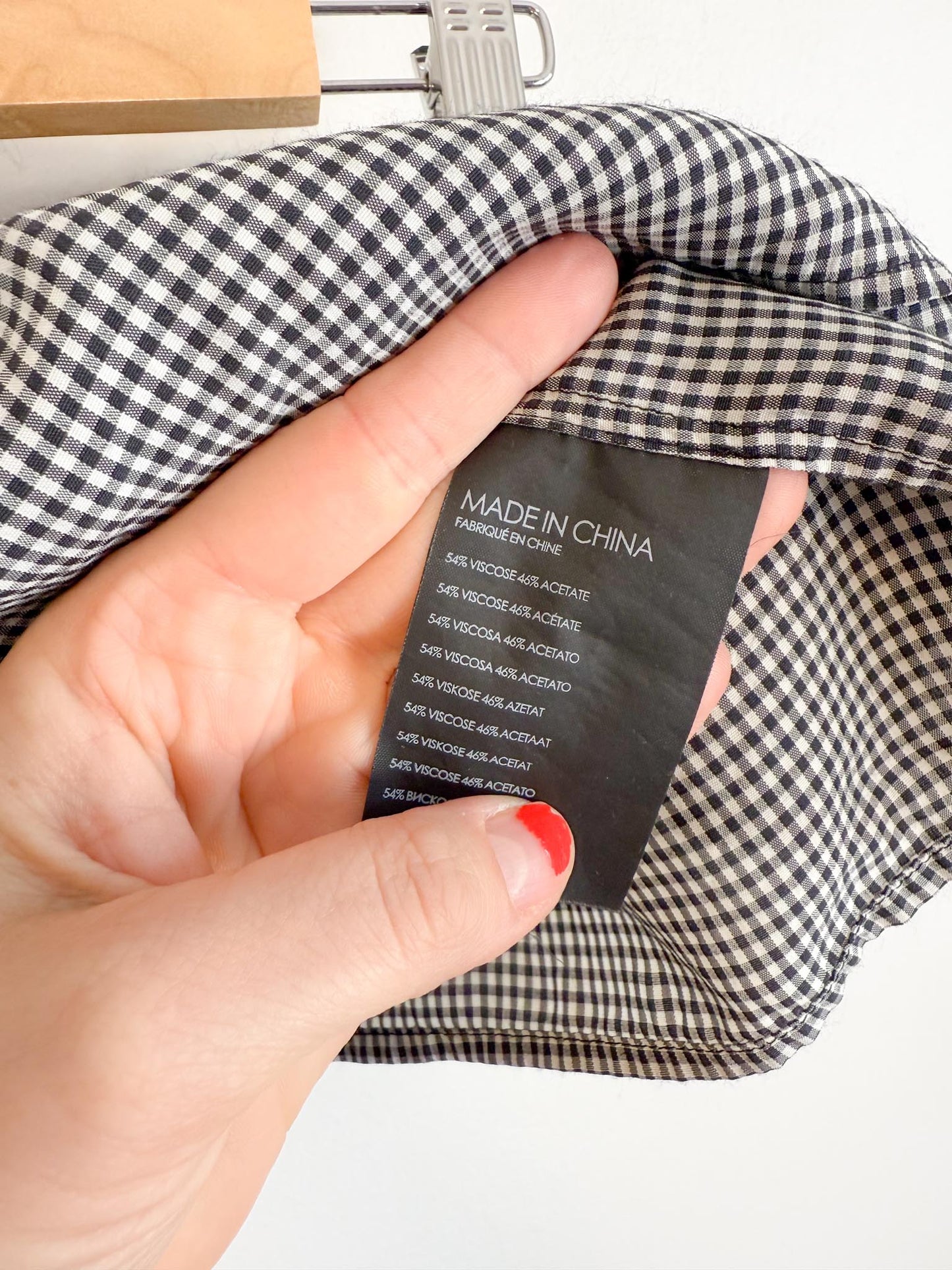 Club Monaco Gingham Tube Top in Black/White (Size L)