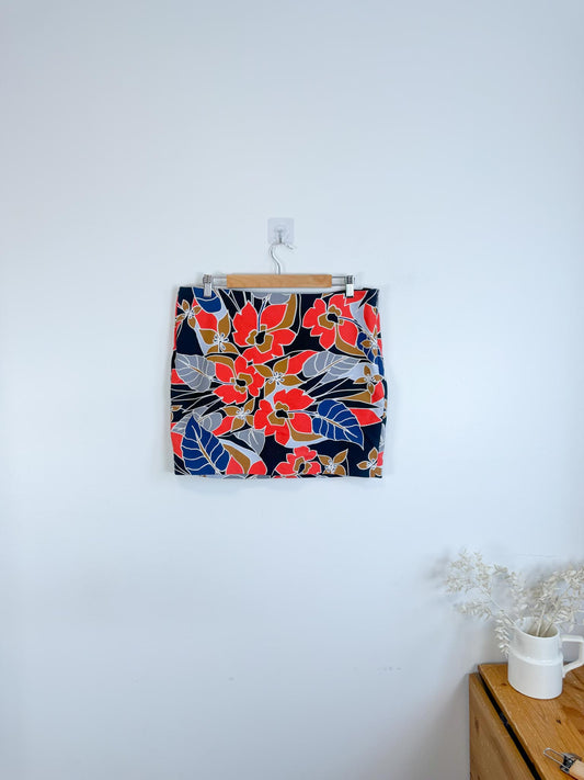 RW&Co Floral Mini Skirt (Size 14)