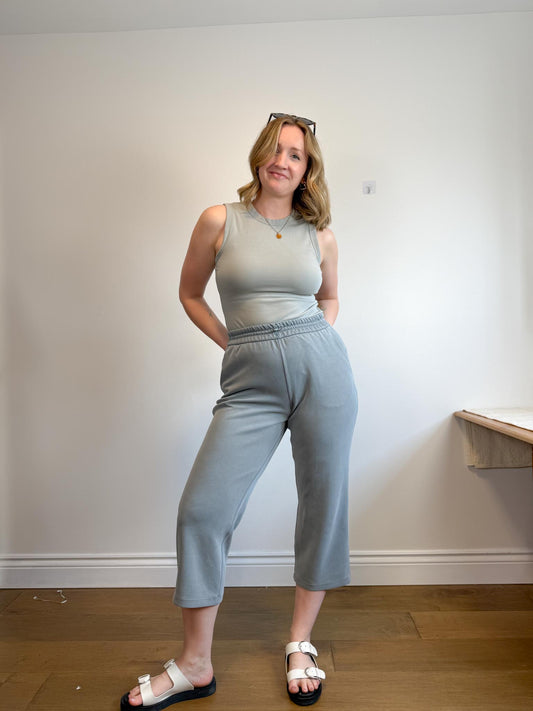 Lululemon "Softstreme High-Rise Straight-Leg Cropped Pant in Belgium Blue" (Size 10)
