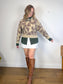 ba&sh Designer Cashmere & Wool Crewneck Sweater in Brown Print (Size M)