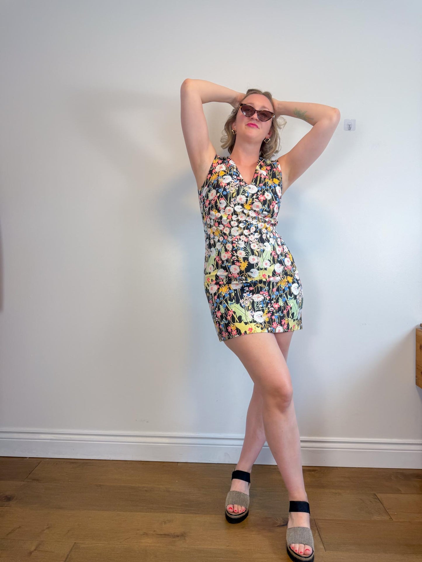 Peter Pilotto "Cady Dress V-Stam Floral Shift Dress" (Size L)