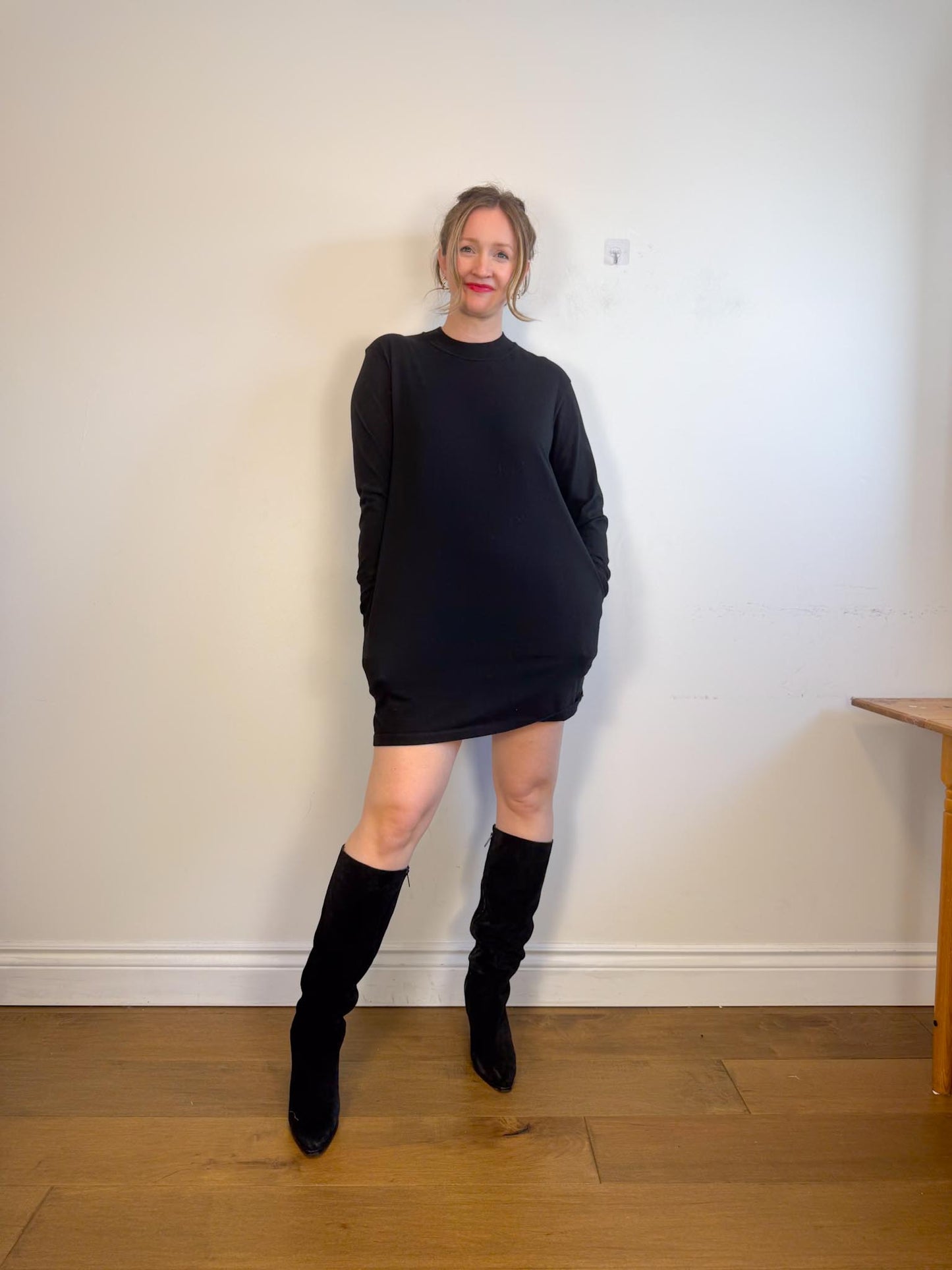 Province of Canada Long Sleeve Shirt Dress in Black (Size M)