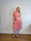 Vintage Slip Dress in Pink Stripe/Floral (Size M)