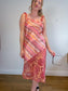 Vintage Slip Dress in Pink Stripe/Floral (Size M)