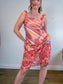 Vintage Slip Dress in Pink Stripe/Floral (Size M)