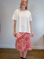 Vintage Slip Dress in Pink Stripe/Floral (Size M)