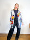 MRZ Designer Wool & Cashmere Colourblock Long Cardigan (Size XS-M)