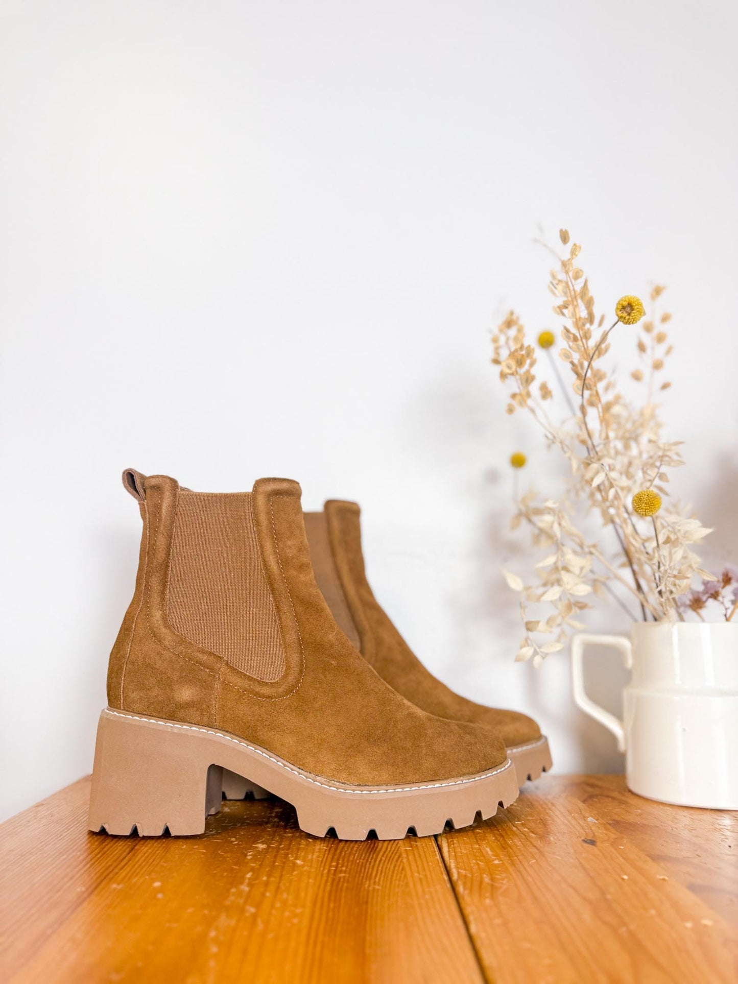 Dolce Vita "Hawk H2O Heeled Boots in Tan Suede" (Size 10)