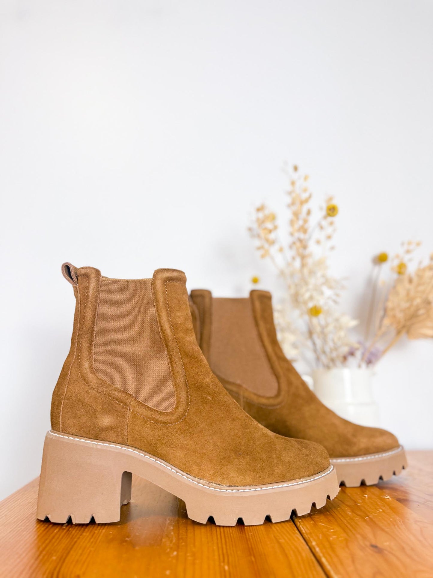 Dolce Vita "Hawk H2O Heeled Boots in Tan Suede" (Size 10)