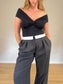 Babaton "Bureau Wool Pant in Dark Grey" (Size L/XL)