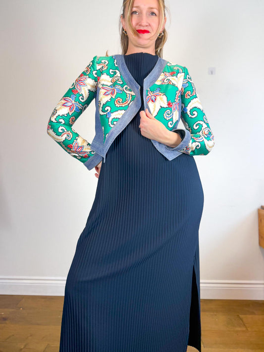 THAKOON Vogue Designer Silk Blend Cropped Blazer (Size S)