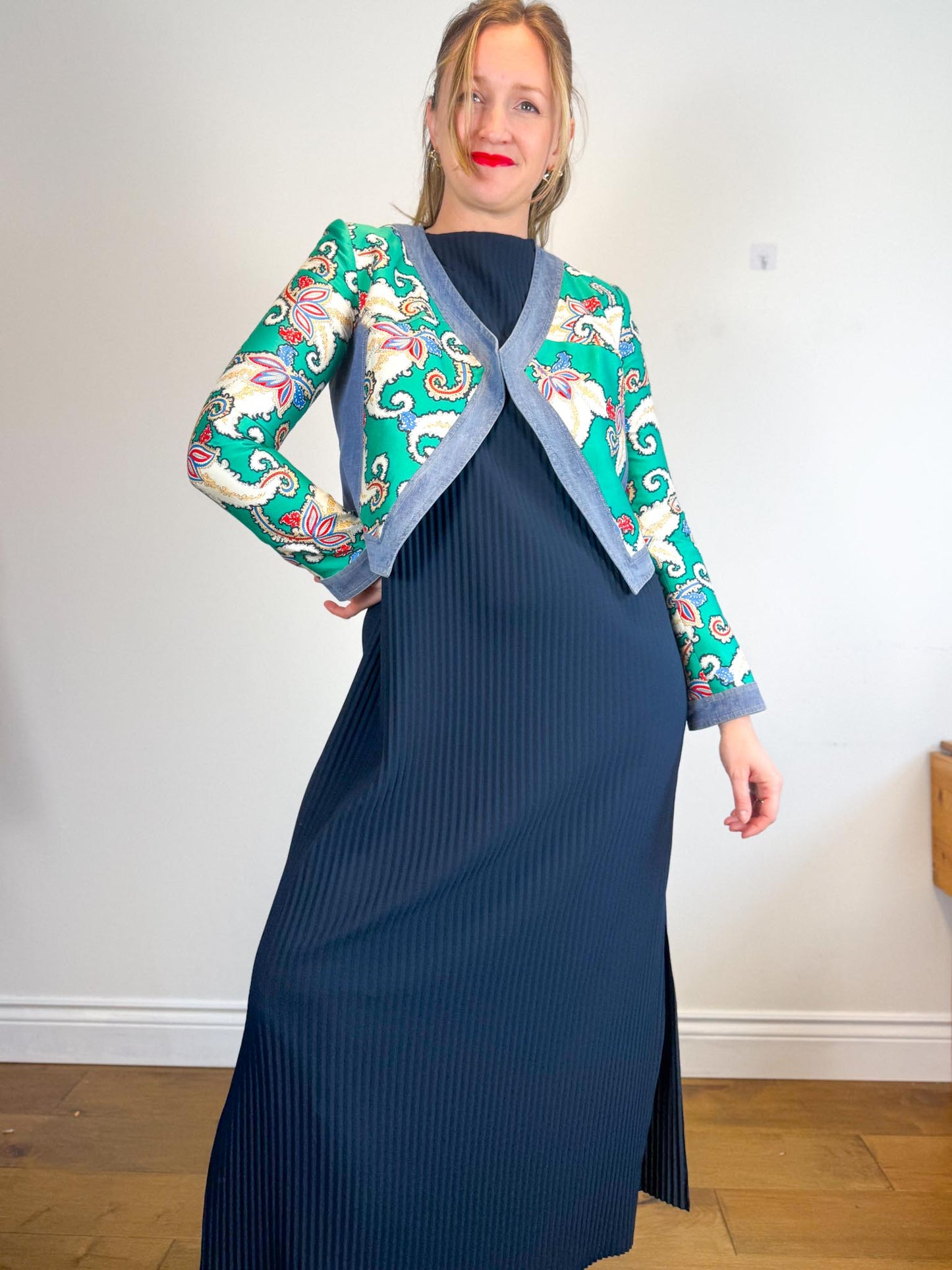 THAKOON Vogue Designer Silk Blend Cropped Blazer (Size S)