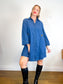 MM6 Maison Margiela Denim Dress with Large Gold Buttons (Size L/XL)