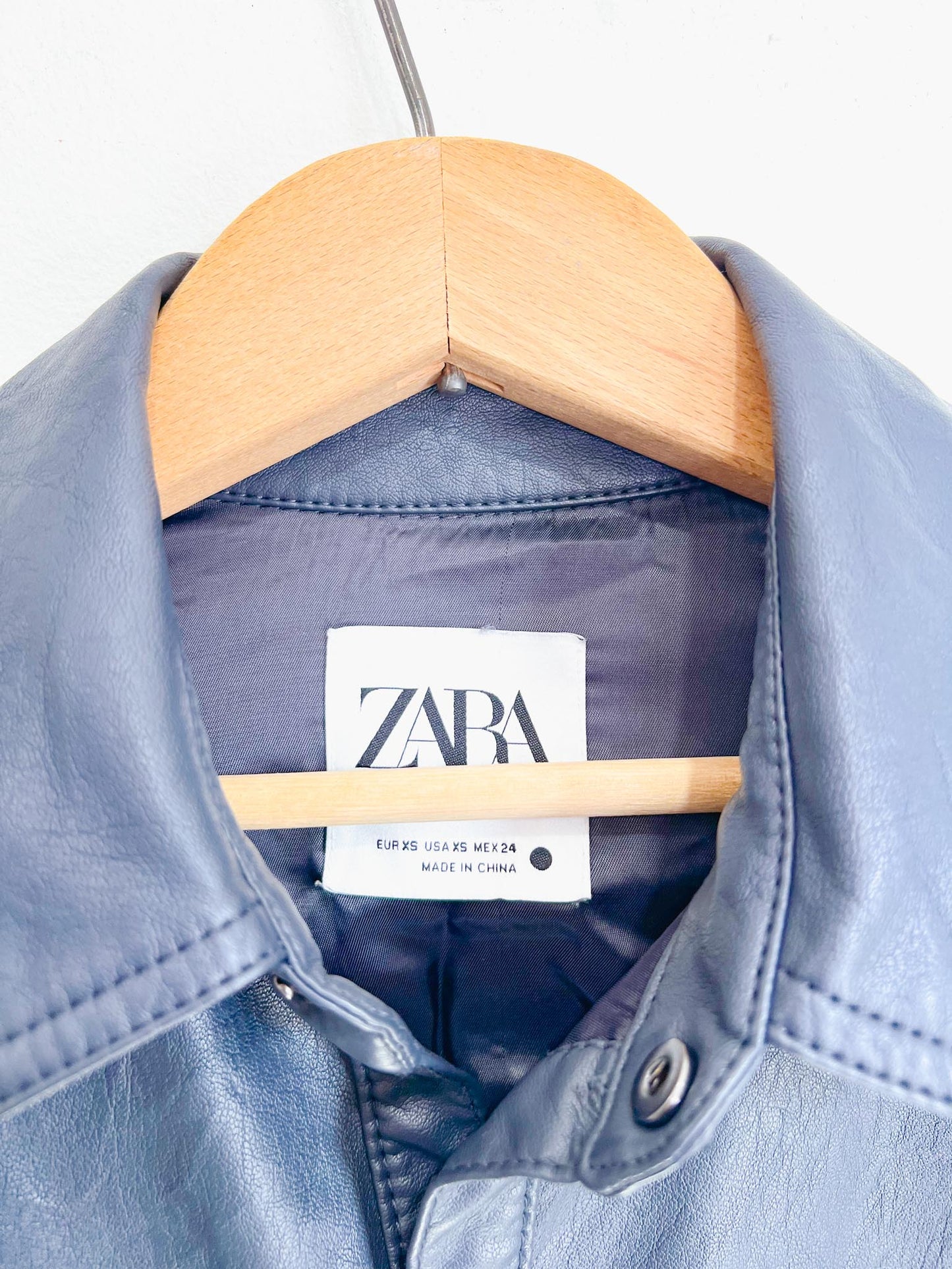 Zara Pleather Shacket in Slate Blue (Size XS-M)