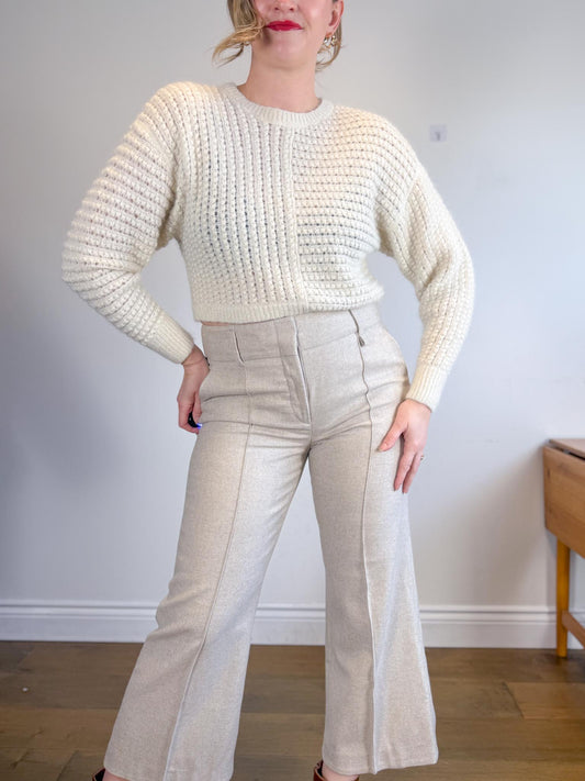 Wilfred Free "Fortune Crop Sweater in Cream" (Size M)