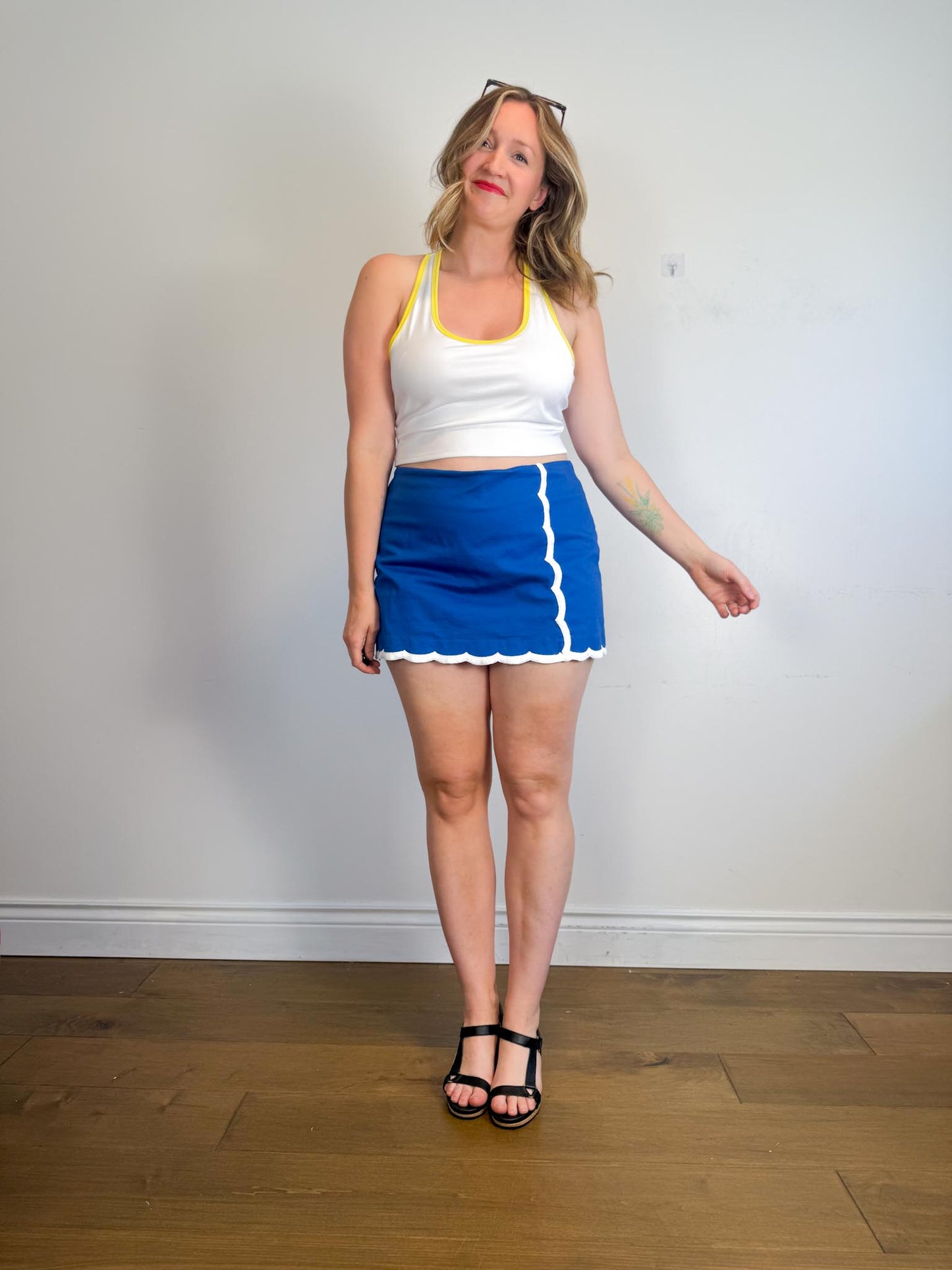 Lily Pulitzer "Michelina Mini Skort in Blue/White" (Size 14)
