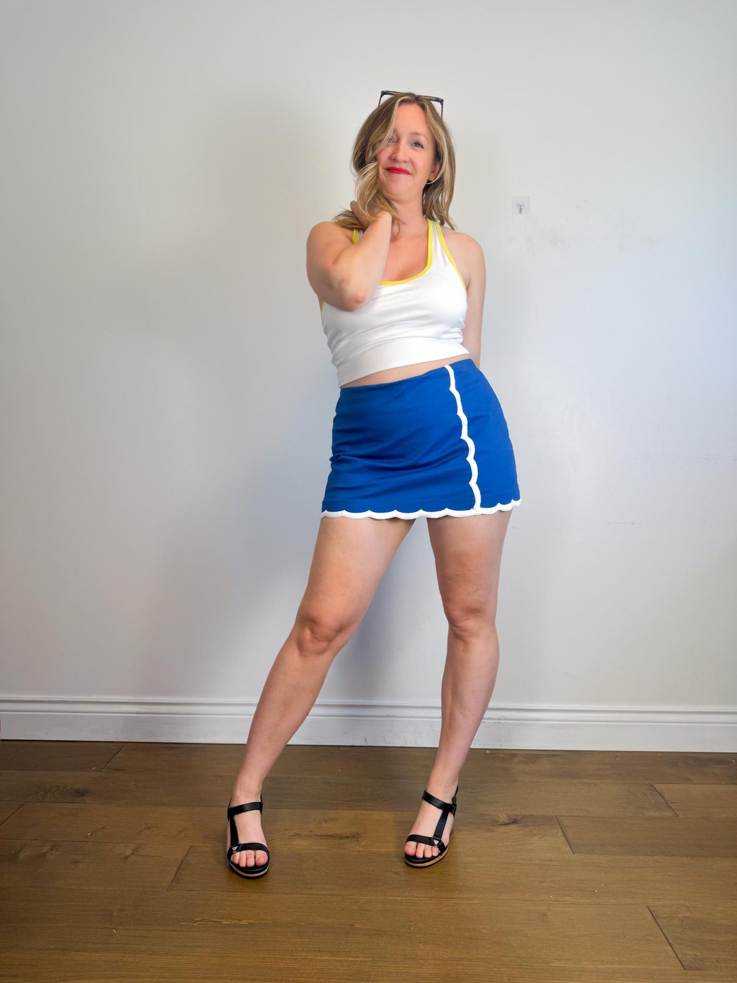 Lily Pulitzer "Michelina Mini Skort in Blue/White" (Size 14)