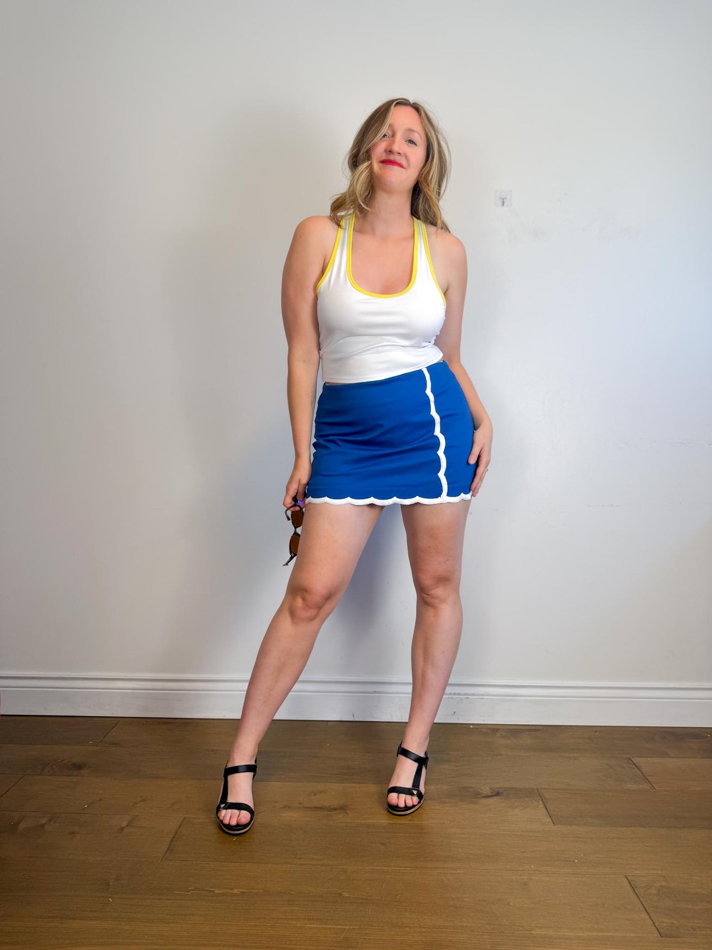 Lily Pulitzer "Michelina Mini Skort in Blue/White" (Size 14)