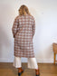 TAHARI Long Plaid Shacket in Brown/White (Size L)