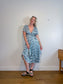 Club Monaco Wrap Dress in White/Blue/Green Print (Size M)