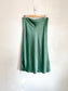 House of Harlow 1960 Satin Midi Skirt with Side Slit in Green (Size M/L)