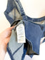 Free People "Kara Vest in Dark Wash Denim NWT (Size L)