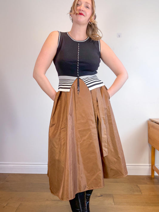 Valenti Beaded Top in Black/White (Size M)