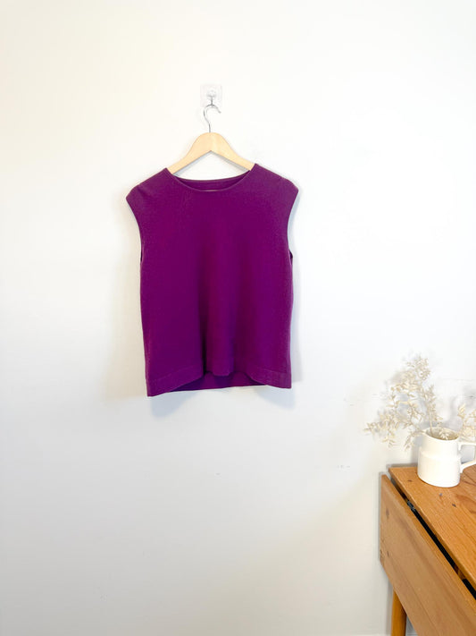 Sleeveless Sweater Vest in Plum (Size M/L)