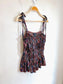 Rachel Zoe Ruched Tiered Tank in Brown/Blue/White Print (Size M/L)