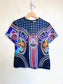 Mary Katrantzou Designer Short Sleeve Top in Mixed Print (Size M)