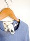 ALTUZARRA Designer Cashmere Blend Cropped Sweater in Blue (Size S)