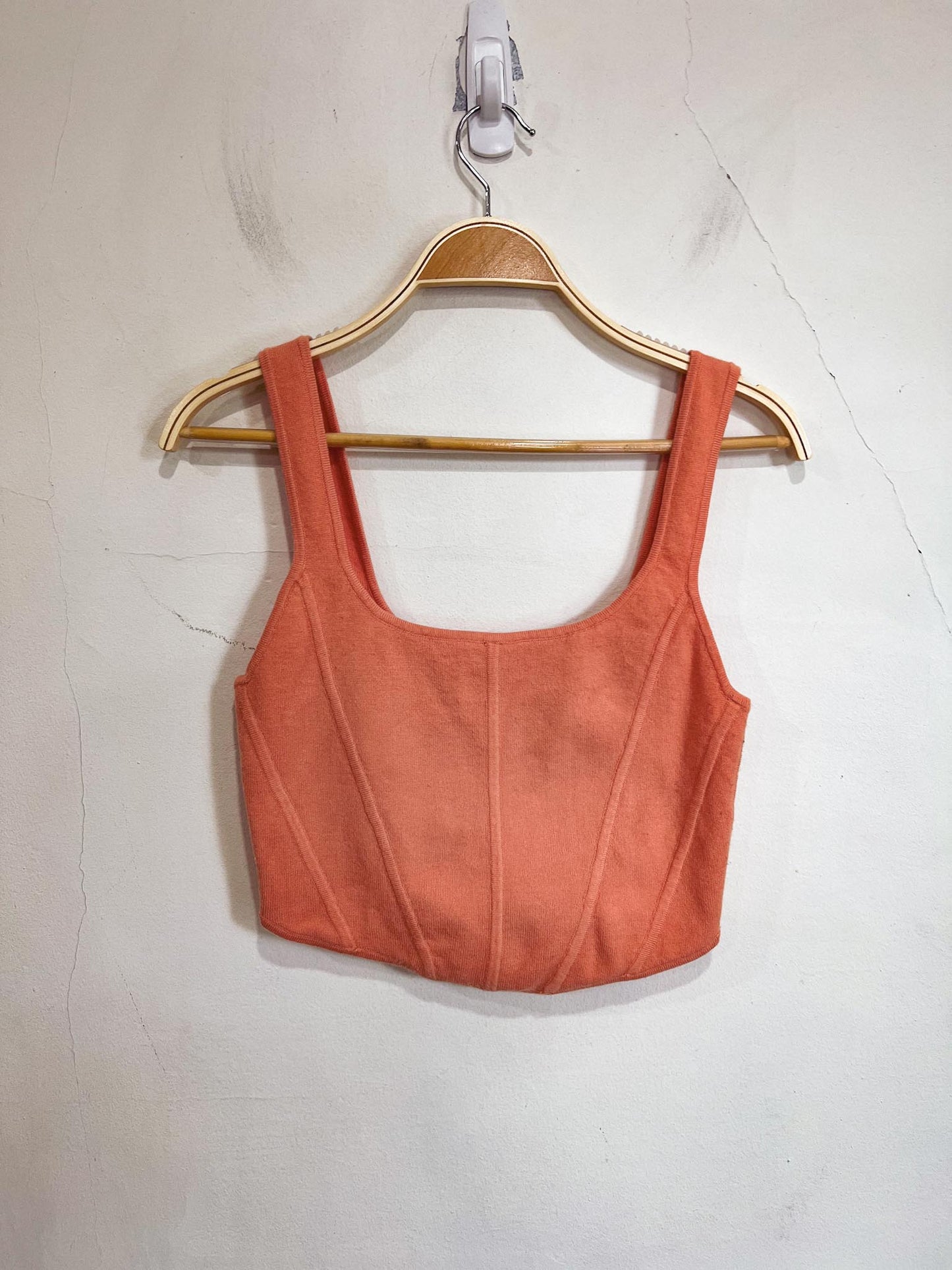 Wilfred Cropped Knit Tank in Coral (Size L)