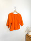 Everlane "The Seersucker Gathered Tee in Orange" (Size M)