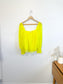 Alice & Olivia Eyelet Puff Sleeve Blouse in Neon Yellow (Size M)