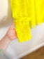Alice & Olivia Eyelet Puff Sleeve Blouse in Neon Yellow (Size M)