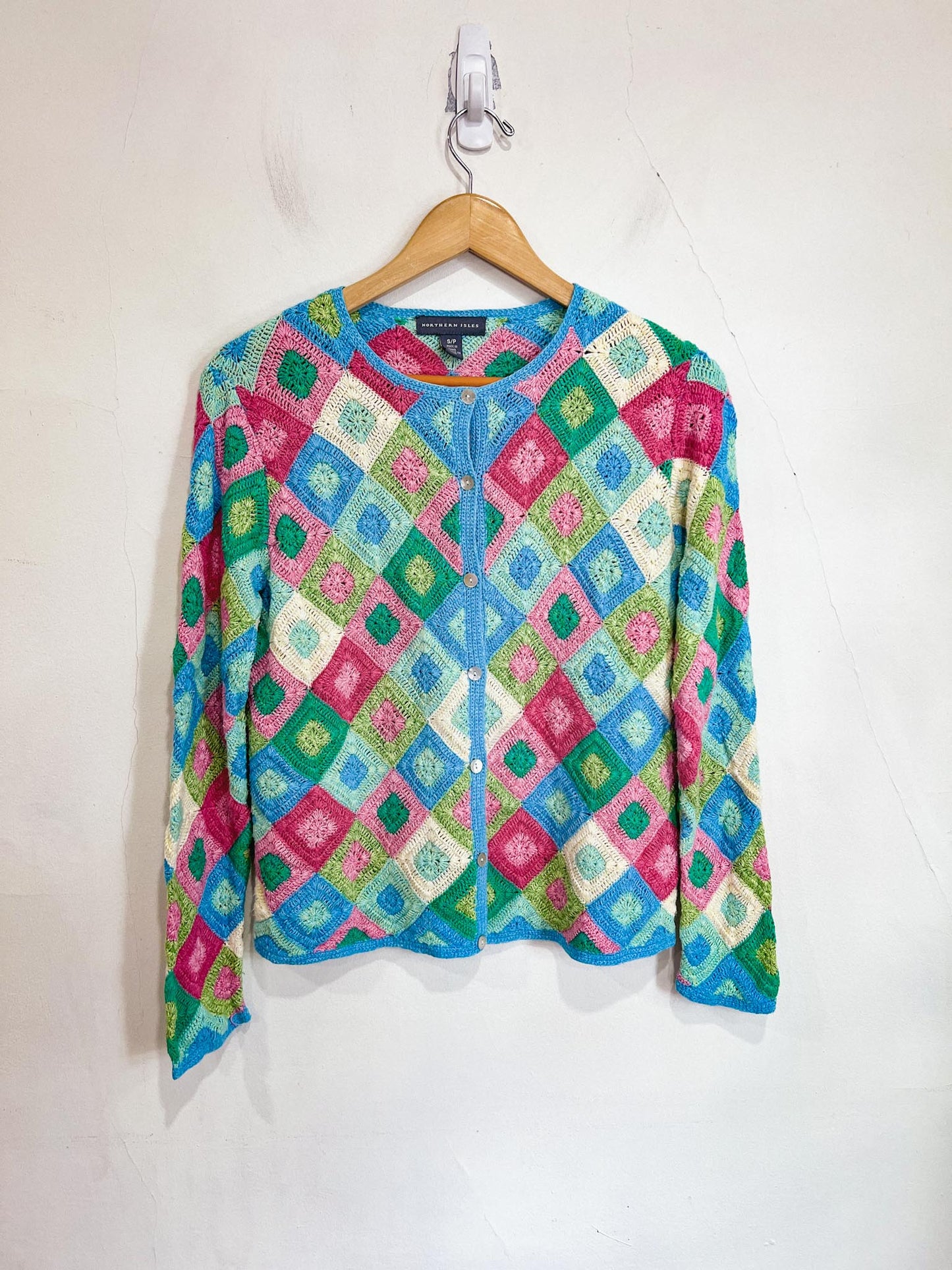 Vintage Crochet Cardigan in Multi-colour SOLD AS IS (SIze S)